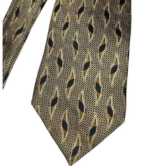 Stafford Ties Brown and Black Abstract Print in 100% Imported Silk - Picture 2 of 4